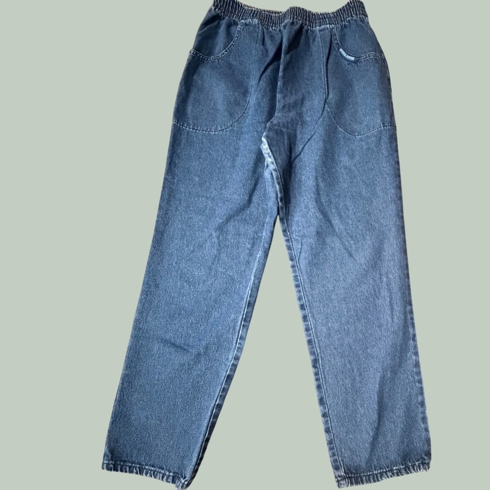 Buffalo Junction Vintage Elastic Waist Denim Jeans Medium Wash Straight Leg 14